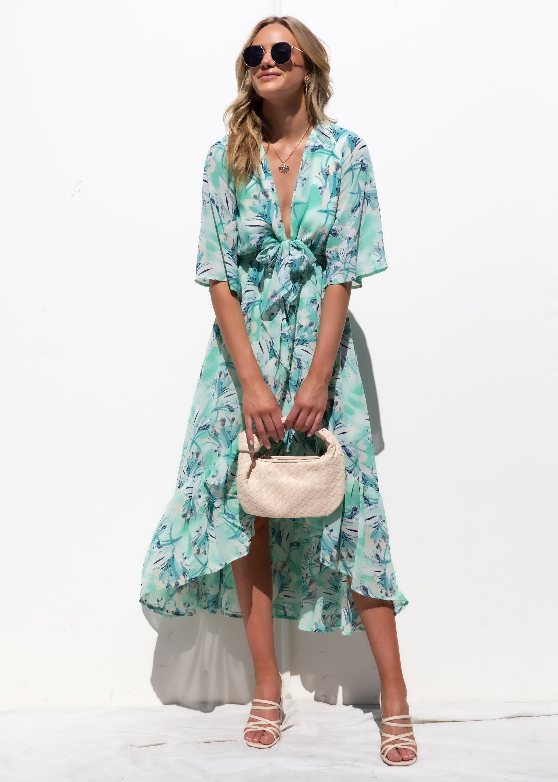 Laken Midi Dress - Mint Lily